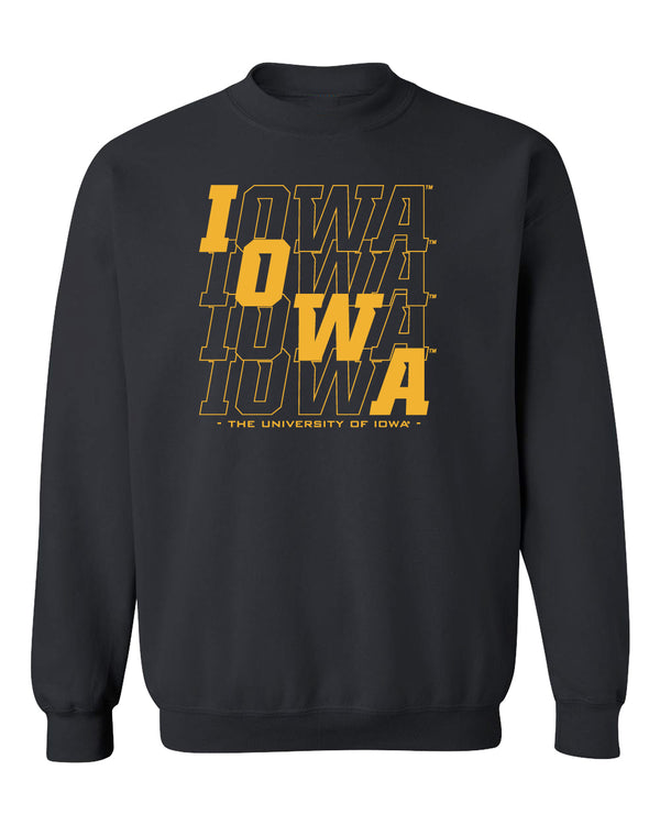 Iowa Hawkeyes Crewneck Sweatshirt - Diagonal Echo Iowa