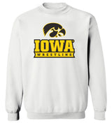 Iowa Hawkeyes Crewneck Sweatshirt - Iowa Wrestling Black and Gold