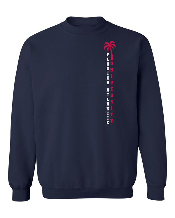 Florida Atlantic Owls Crewneck Sweatshirt - FAU Vertical Palm Tree