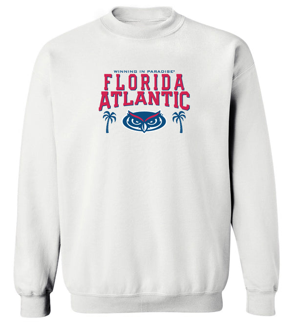 Florida Atlantic Owls Crewneck Sweatshirt - FAU Logo Winning in Paradise