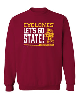Iowa State Cyclones Crewneck Sweatshirt - Let's Go State - Expect Excellence