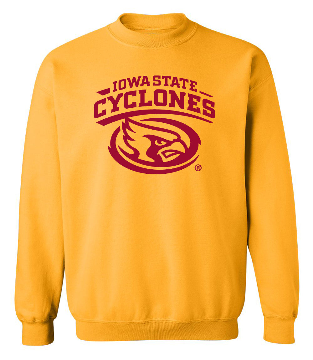 Iowa State Cyclones Crewneck Sweatshirt - Cy The ISU Cyclones Mascot Swirl