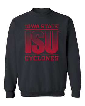 Iowa State Cyclones Crewneck Sweatshirt - ISU Fade Red on Black