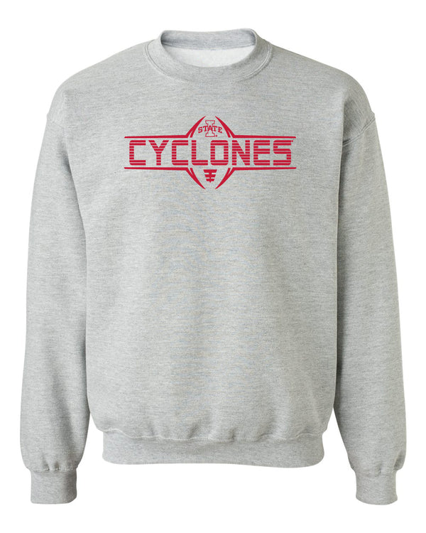 Iowa State Cyclones Crewneck Sweatshirt - Striped CYCLONES Football Laces