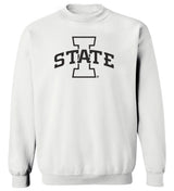 Iowa State Cyclones Crewneck Sweatshirt - I-State Primary Logo White Out