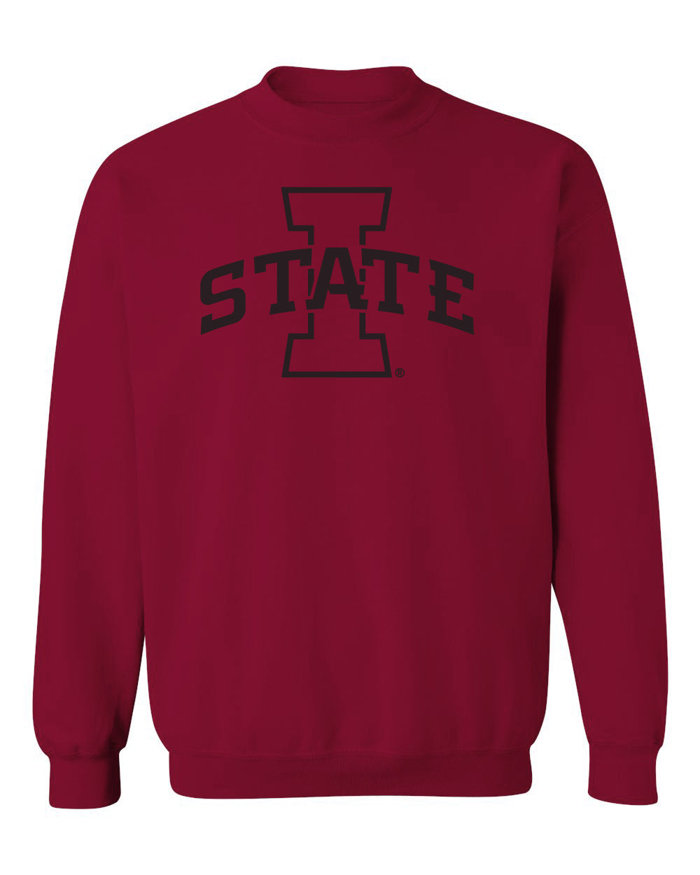 Iowa State Cyclones Crewneck Sweatshirt - Primary Logo Black on Cardinal