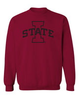 Iowa State Cyclones Crewneck Sweatshirt - Primary Logo Black on Cardinal