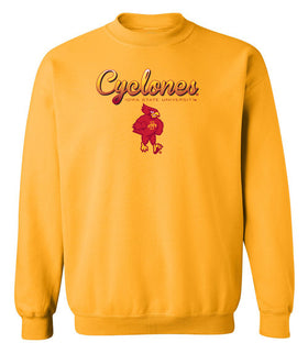 Iowa State Cyclones Crewneck Sweatshirt - Script Cyclones Full Color Fade with Cy