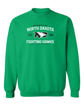 North Dakota Fighting Hawks Crewneck Sweatshirt - North Dakota Arch Primary Logo