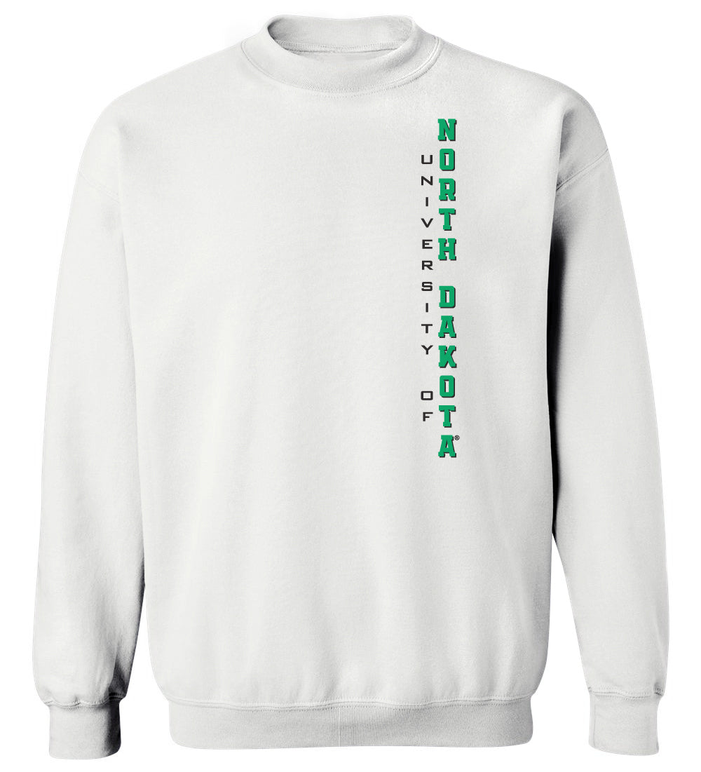 North Dakota Fighting Hawks Crewneck Sweatshirt - Vertical University of North Dakota