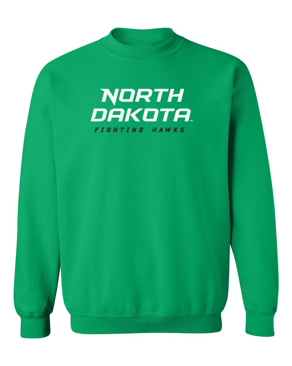 North Dakota Fighting Hawks Crewneck Sweatshirt - Official Stacked UND Word Mark