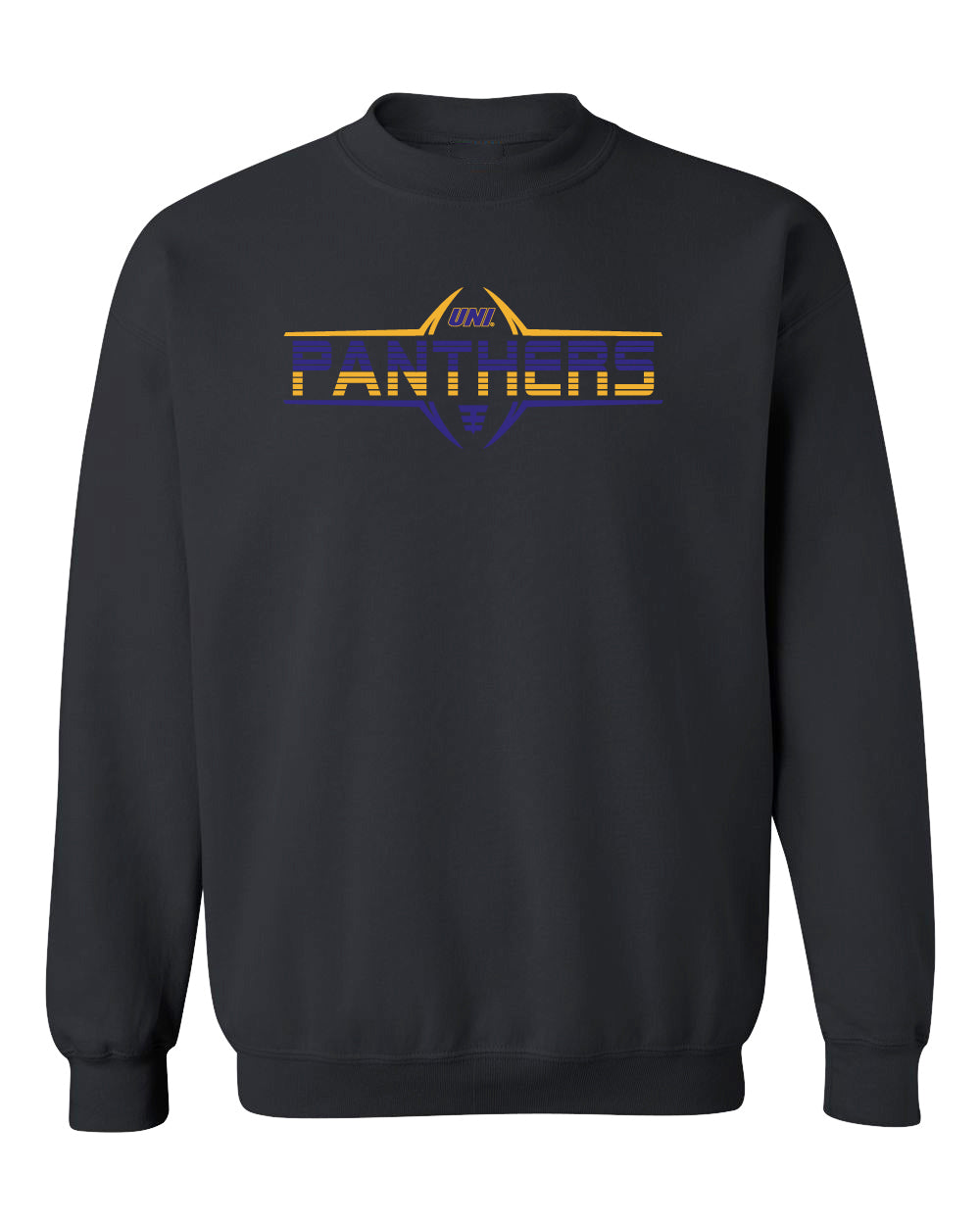 Northern Iowa Panthers Crewneck Sweatshirt - Striped UNI Panthers Football Laces