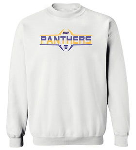 Northern Iowa Panthers Crewneck Sweatshirt - Striped UNI Panthers Football Laces