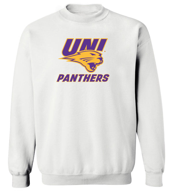 Northern Iowa Panthers Crewneck Sweatshirt - Purple and Gold Primary Logo