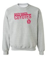 South Dakota Coyotes Crewneck Sweatshirt - Coyotes Stripe Fade