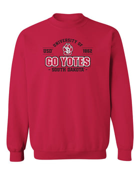 South Dakota Coyotes Crewneck Sweatshirt - USD 1862 GO YOTES