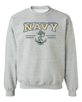 Navy Midshipmen Crewneck Sweatshirt - U.S. Navy 3 Stripe Anchor Logo