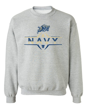 Navy Midshipmen Crewneck Sweatshirt - Navy Football Laces and Goat