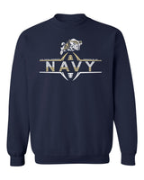 Navy Midshipmen Crewneck Sweatshirt - Navy Football Laces and Goat