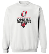 Omaha Mavericks Crewneck Sweatshirt - Omaha Mavericks with Bull and O