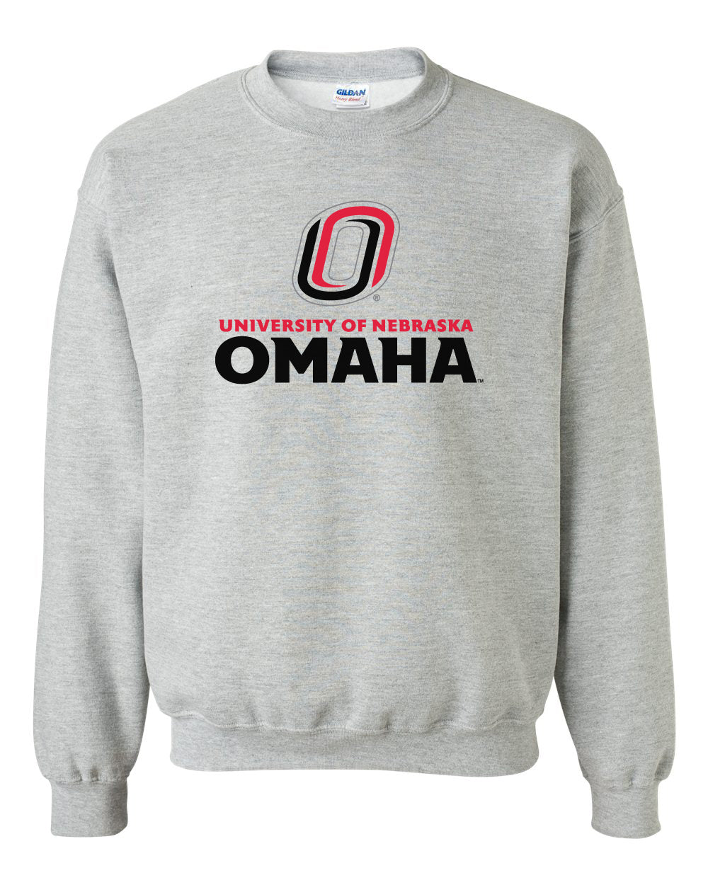 Omaha Mavericks Crewneck Sweatshirt - University of Nebraska Omaha with Primary Logo on Gray