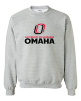Omaha Mavericks Crewneck Sweatshirt - University of Nebraska Omaha with Primary Logo on Gray
