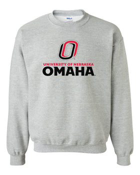 Omaha Mavericks Crewneck Sweatshirt - University of Nebraska Omaha with Primary Logo on Gray