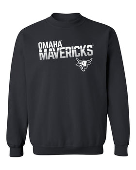 Omaha Mavericks Crewneck Sweatshirt - Mavericks Stripe Fade