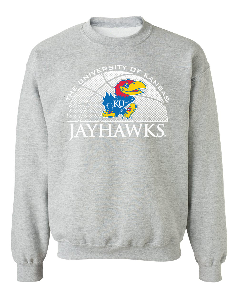 Kansas Jayhawks Crewneck Sweatshirt - Kansas Basketball Primary Logo