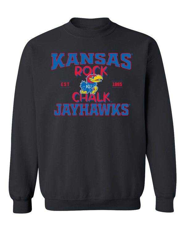 Kansas Jayhawks Crewneck Sweatshirt - Rock Chalk Jayhawks