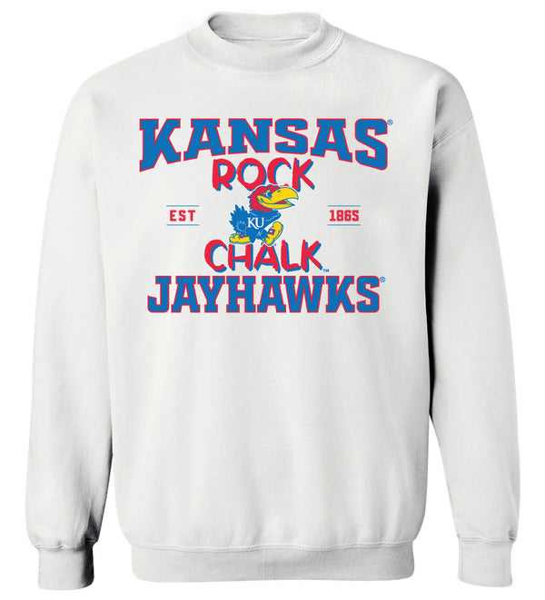Kansas Jayhawks Crewneck Sweatshirt - Rock Chalk Jayhawks