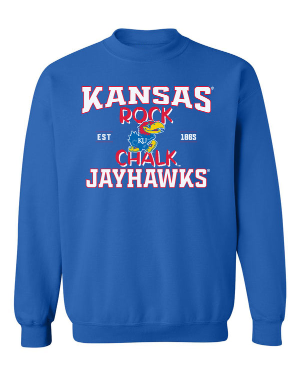 Kansas Jayhawks Crewneck Sweatshirt - Rock Chalk Jayhawks