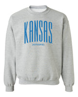 Kansas Jayhawks Crewneck Sweatshirt - Tall Kansas Small Jayhawks