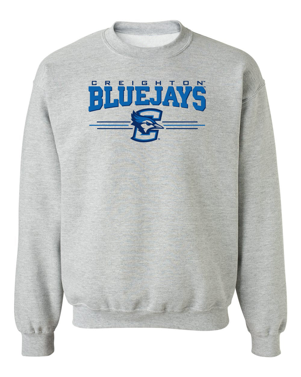 Creighton Bluejays Crewneck Sweatshirt - 3 Stripe Primary Logo