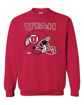 Utah Utes Crewneck Sweatshirt - Utah Utes Football Helmet