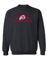Utah Utes Crewneck Sweatshirt - U of U Arch with Circle Feather Logo