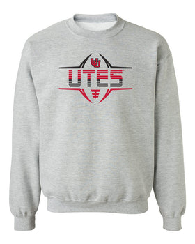 Utah Utes Crewneck Sweatshirt - Striped UTES Football Laces