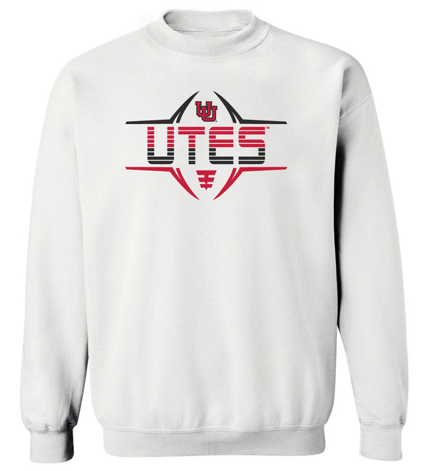 Utah Utes Crewneck Sweatshirt - Striped UTES Football Laces