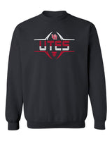 Utah Utes Crewneck Sweatshirt - Striped UTES Football Laces