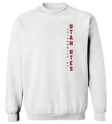 Utah Utes Crewneck Sweatshirt - Vertical Utah Utes