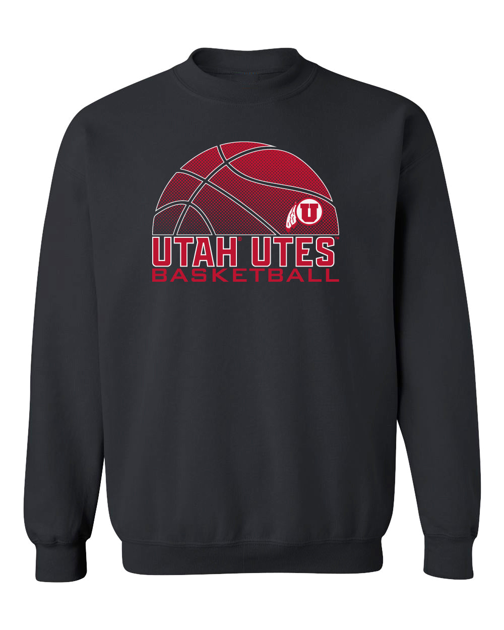 Utah Utes Crewneck Sweatshirt - Utah Utes Basketball with Logo