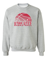 Utah Utes Crewneck Sweatshirt - Utah Utes Basketball with Logo