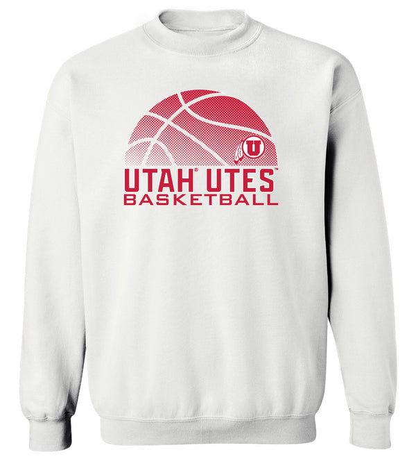 Utah Utes Crewneck Sweatshirt - Utah Utes Basketball with Logo