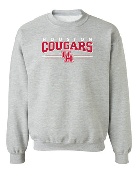 Houston Cougars Crewneck Sweatshirt - Cougars 3-Stripe UH Logo