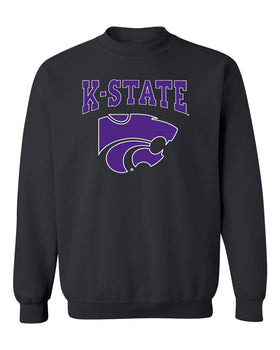 K-State Wildcats Crewneck Sweatshirt - K-State Powercat with Outline