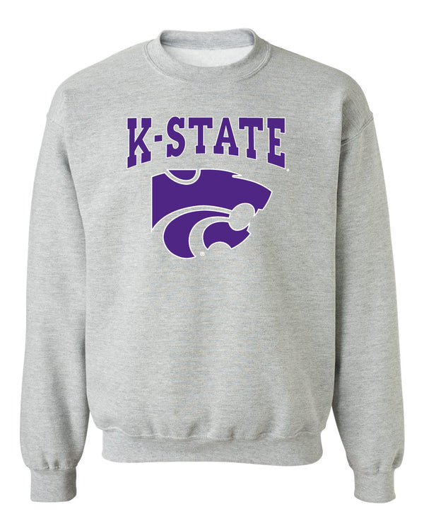 K-State Wildcats Crewneck Sweatshirt - K-State Powercat with Outline
