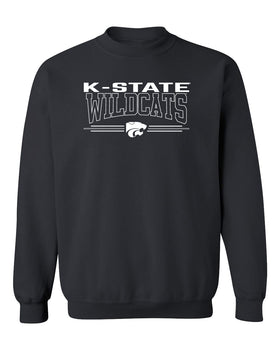 K-State Wildcats Crewneck Sweatshirt - Wildcats with 3-Stripe Powercat