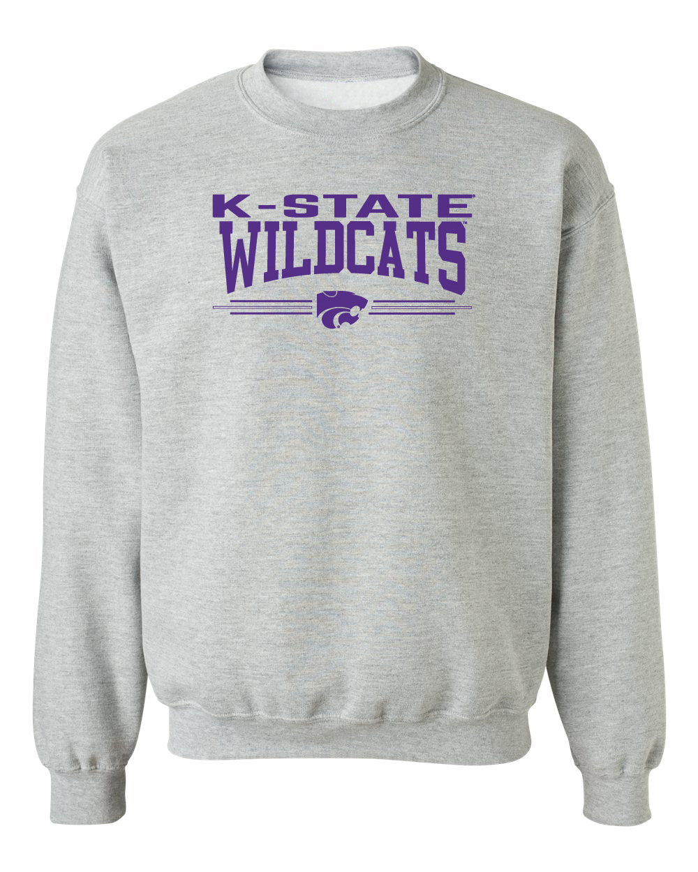 K-State Wildcats Crewneck Sweatshirt - K-State Wildcats 3 Stripe Powercat
