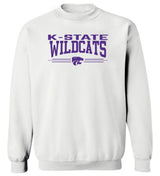 K-State Wildcats Crewneck Sweatshirt - K-State Wildcats 3 Stripe Powercat