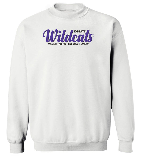 K-State Wildcats Crewneck Sweatshirt - Script Wildcats EST 1863